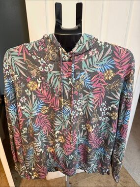 Women’s Floral Hooded Long-Sleeve Shirt - Multicolor